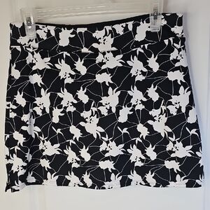 Tranquility by‎ Colorado Clothing Black and White Floral Mini Skirt